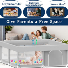 Jaobeem playpen 360-degree visibility design for easy supervising.