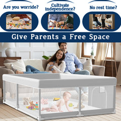 Jaobeem playpen 360-view design lets you monitor baby without disturbance.