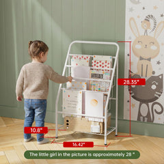 JAQ 4-tier open shelf display highlights book covers for quick browsing