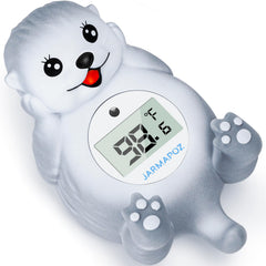 JARMAPOZ baby bath thermometer floating toy with quick temperature read for bath safety.