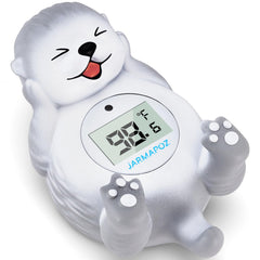 JARMAPOZE baby otter thermometer floats in tub for accurate bath temperature.