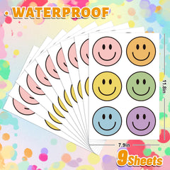 JarThenaAMCS colorful smile decals decorate a classroom wall for bright learning space