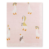 JarThenaAMCS One Silly Goose blanket pink front view cozy cotton for swaddling and everyday cozy moments.