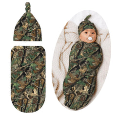 Jarverce camo swaddle forest-pattern blanket cozy for newborn photos