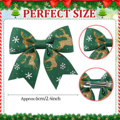 JATOMSSM glitter red-green bow clip adds holiday sparkle to hair