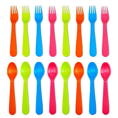 Jawbush 16Pcs kids utensils full set offers easy grip for little hands at meals.