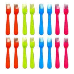 Jawbush 16pcs plastic kids forks lunchbox β safe, lightweight for easy packing.