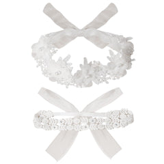Jawfait 2-pack headbands closeup shows adjustable elastic for gentle wear.