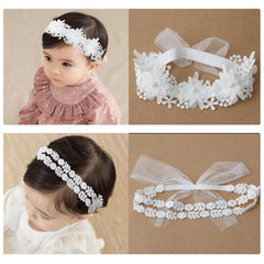 Jawfait headband detail with lace and tulle highlighting timeless elegance.