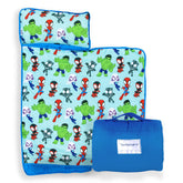 Jay Franco Spidey nap mat laid out for school naps with built-in blanket
