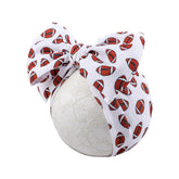 JDRGJTH football headband bow on newborn with soft stretch fabric