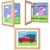 JDZIVTOP art frame natural woodgrain 10x12-5 without mat for easy kids’ artwork display.