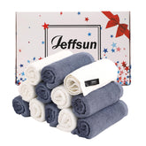 JEFFSUN baby washcloths pack shot showcasing 12-pack ultra-soft towels for gentle bath time