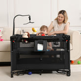 Jekeu 5-in-1 pack and play frame ready for quick setup and newborn sleep