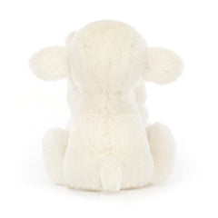 Jellycat Bashful Lamb Soother with grosgrain ribbon detail adds premium design touch.