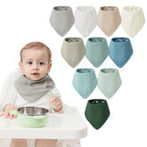 JELLYMONI 10-pack muslin drool bibs with colorful bandanas for babies catching drool