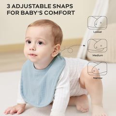 JELLYMONI 6-layer bib design wicks moisture to keep baby dry.