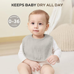 Jellymoni adjustable snaps bandana bib keeps baby comfortable during feedings and messes.