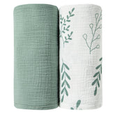 JELLYMONI muslin swaddle blanket 47x47 large coverage for secure newborn swaddling.