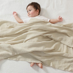 JELLYMONI Muslin Swaddle Blanket large 47x47 image shows generous coverage for secure swaddling.