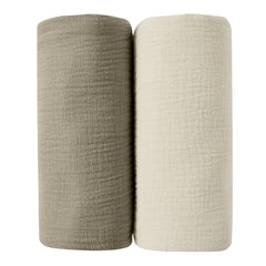 JELLYMONI Muslin Swaddle Blanket texture close-up highlights soft, breathable fabric for delicate newborn skin.