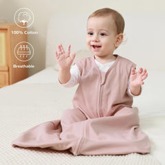 Jellymoni sleep sack 2-way zipper closeup shows easy diaper changes with skin-safe guard.