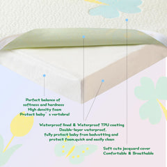 Jelumonpe 38x26 foam mattress demonstrates snug fit and gentle support.