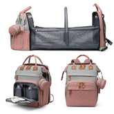 Jeryswet diaper bag changing station pink grey for on-the-go diaper changes