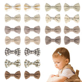 JESSCAT 22pcs hair clips flatlay showing colorful bows for quick daily styling