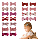 JESSCAT 22pcs hair clips with flower bows—soft cotton fabric for gentle, secure all-day wear.