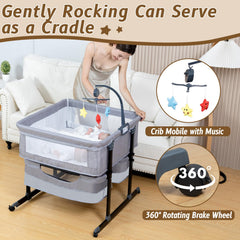 Jestonten twin bassinet height-adjustment aligns with beds for convenient nursing