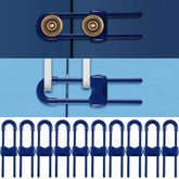Jetec 10-piece cabinet locks blue close-up shows durable ABS for childproofing cabinets.