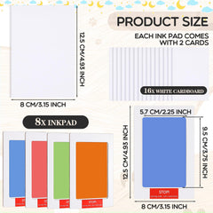 Jetec inkless baby handprint kit imprint cards with bright colors ready for framing.