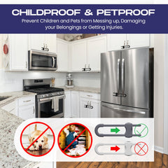 Jetec cabinet locks on kitchen knobs demonstrate secure, easy-to-use protection