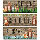 Jetec woodland animal wall art with Kind quote ideal for nursery inspiration