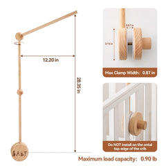 JETM·HH 30-inch beech crib arm shown for versatile nursery setup.