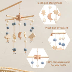 JETM·HH crib mobile boho nursery decor complements modern nursery aesthetics