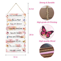 JEVUVU kawaii dorm wall decor wooden sign adds playful motivational flair.