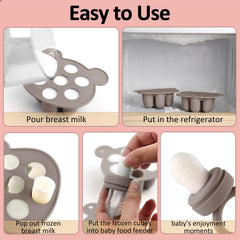 JEXFUN baby freezer tray creates easy-prep puree cubes and breastmilk pops.
