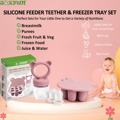 JEXFUN baby popsicle molds for frozen fruit and breast milk snacks