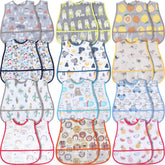 Jeyiour 12-pack cactus-pocket bib keeps baby clothes clean during meals