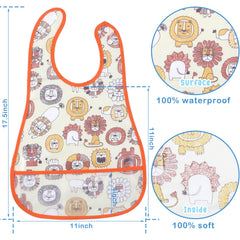 Jeyiour 12-pack dinosaur-pocket bib catches dropped food for quick cleanup