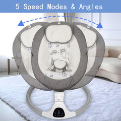 JFOVMCYG baby swing 5 speeds enable gentle rocking for evolving comfort.