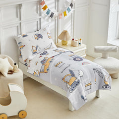 JHCHMX Excavator Pattern Flat Sheet for gentle bedtime warmth.