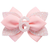 Jiaduo pink birthday bow 1 year with elastic band for gentle, secure wear