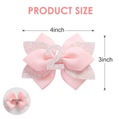 Jiaduo pink birthday bow 2-year style with metal clip for sturdy grip.