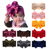 JIAHANG velvet big bow headband in royal blue for newborn photo props and everyday outfits