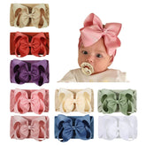 JIAHANG grosgrain bow headband with a 5.3-inch bow for stylish baby outfits.