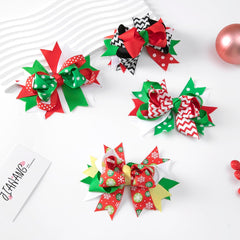 JIAHANG hair bow close-up shows ribbon texture and secure clip