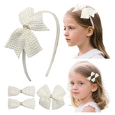 JIAHANG pearl-beaded headband on white headband adds elegant shine for daily wear.